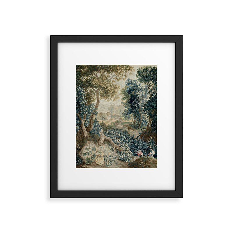 Antique 18th Century Flemish Verdure Tapestry Framed Art Print Gallery Image 5