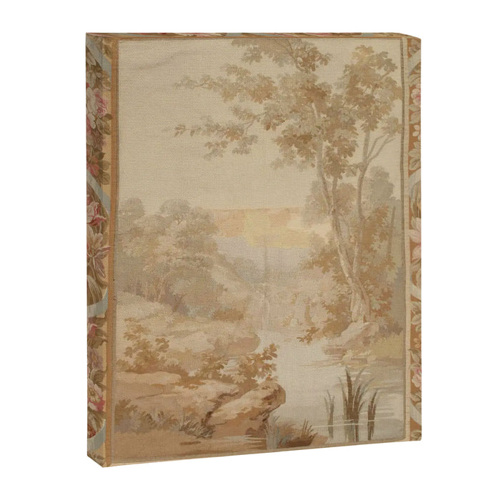 Antique 18th Century French Aubusson Pastel Verdure Tapestry Canvas Print Gallery Image 1