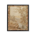Antique 18th Century French Aubusson Pastel Verdure Tapestry Framed Canvas Print Gallery Image 6