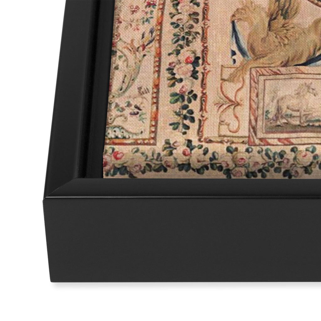 Antique 18th Century French Beauvais Grotesque Tapestry Framed Canvas Print Gallery Image 3