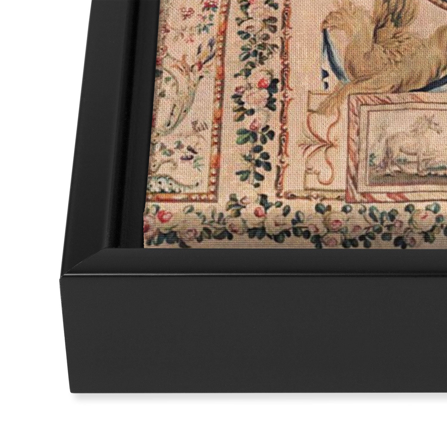 Antique 18th Century French Beauvais Grotesque Tapestry Framed Canvas Print Gallery Image 3