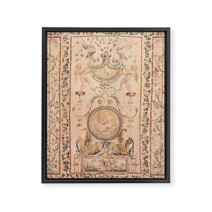 Antique 18th Century French Beauvais Grotesque Tapestry Framed Canvas Print Gallery Image 1