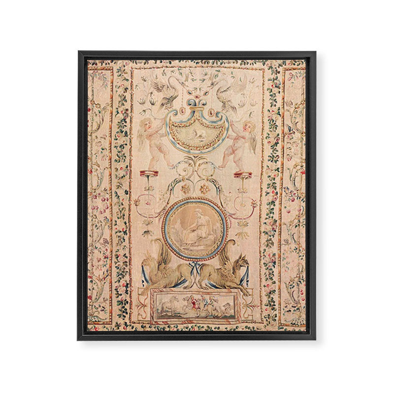 Antique 18th Century French Beauvais Grotesque Tapestry Framed Canvas Print Gallery Image 6