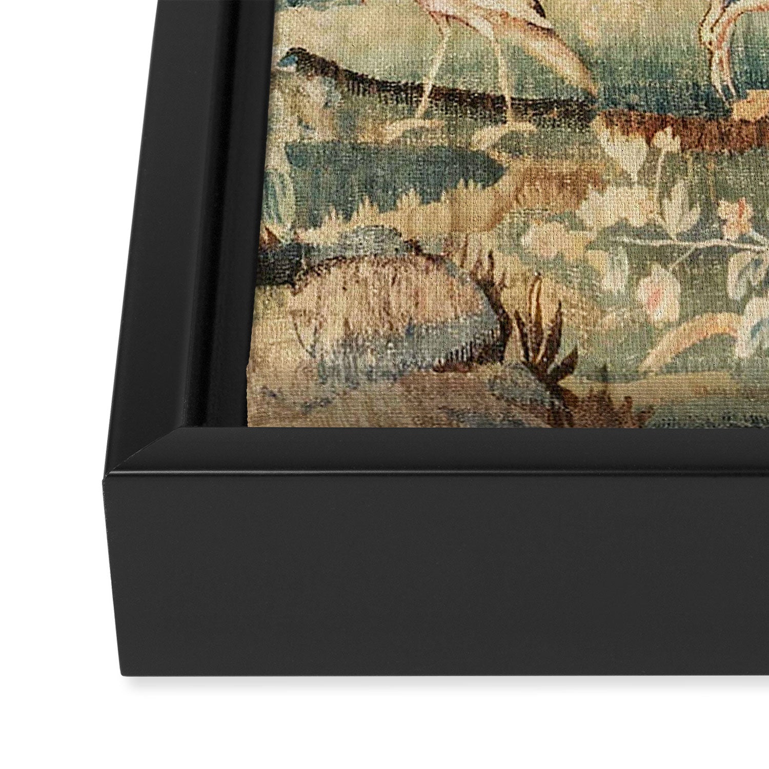 Antique 18th Century French Chateau Bird Garden Verdure Tapestry Framed Canvas Print Gallery Image 3