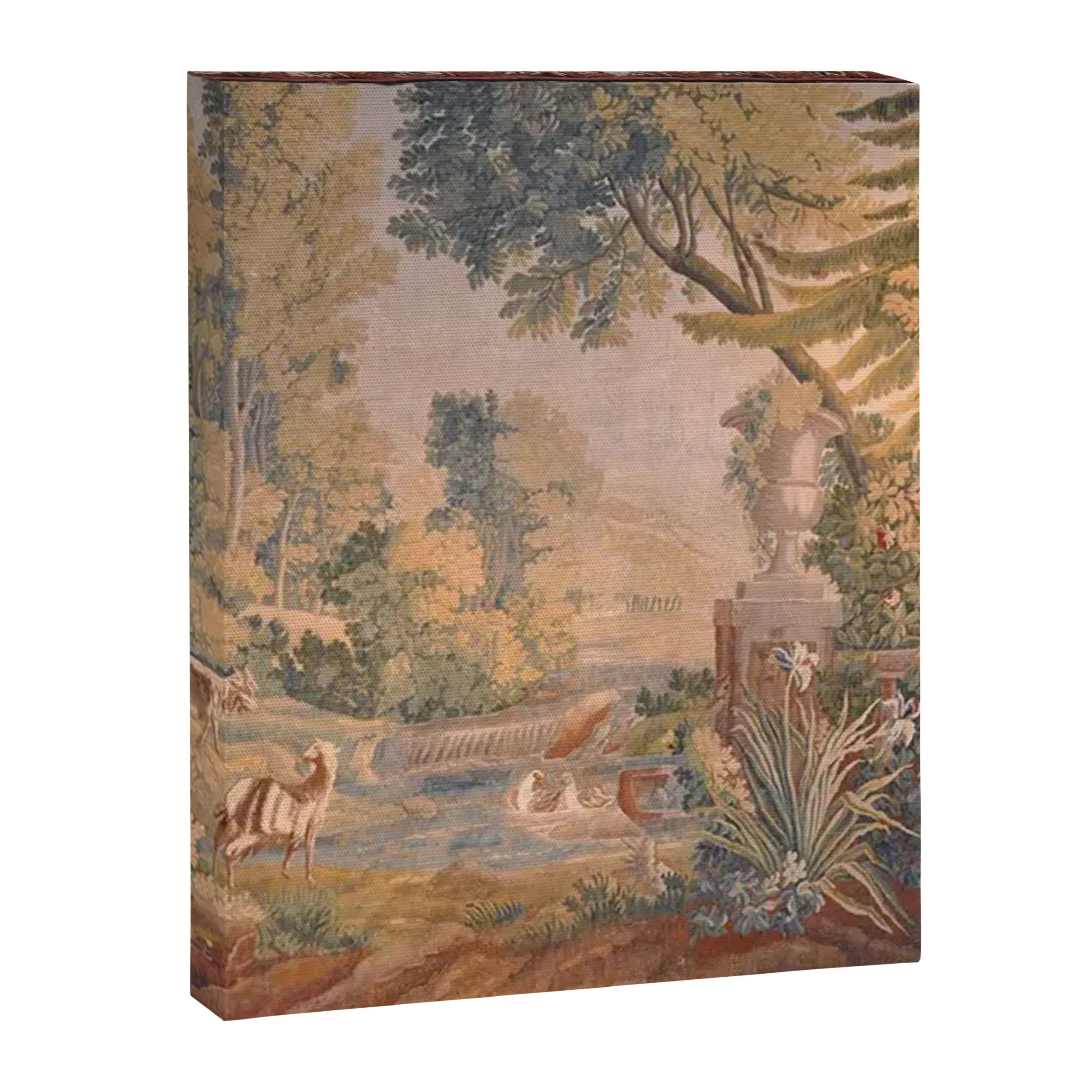 Antique 18th Century French Pastoral Sunrise Verdure Tapestry Canvas Print Gallery Image 8
