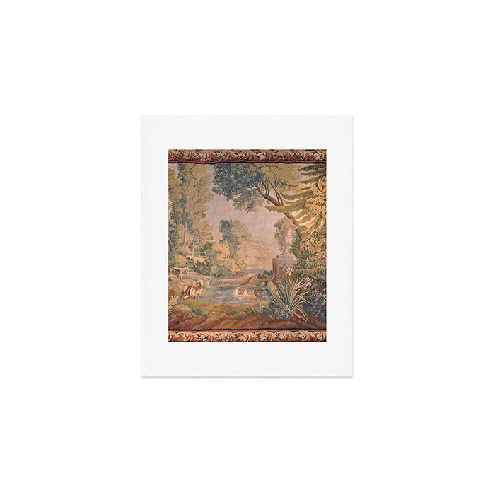 Antique 18th Century French Pastoral Sunrise Verdure Tapestry Art Print Gallery Image 1