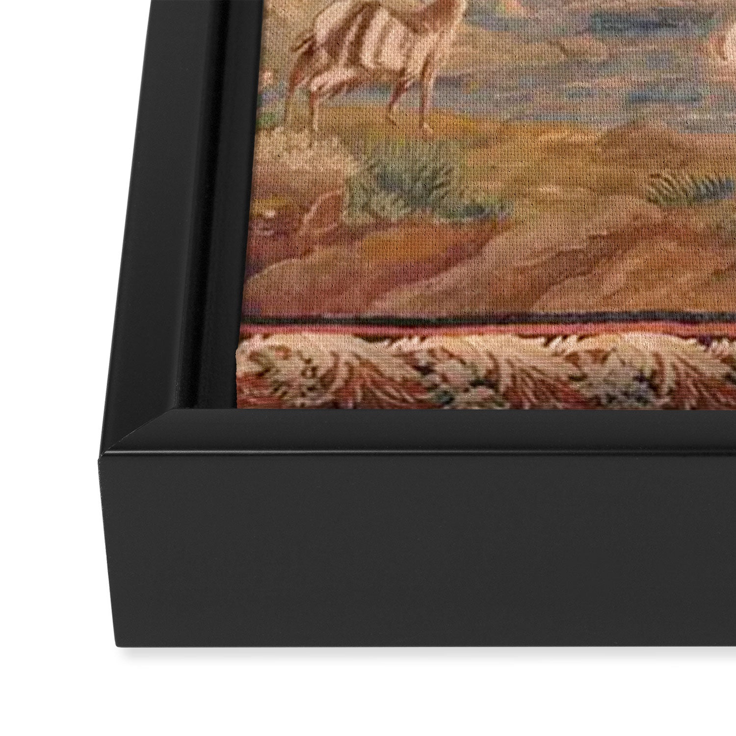 Antique 18th Century French Pastoral Sunrise Verdure Tapestry Framed Canvas Print Gallery Image 3