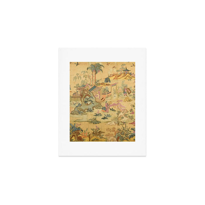 Antique 18th Century French Rococo Chinoiserie Landscape Art Print Gallery Image 1