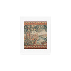 Antique 18th Century French Verdure Flower Garden Tapestry Art Print Gallery Image 1