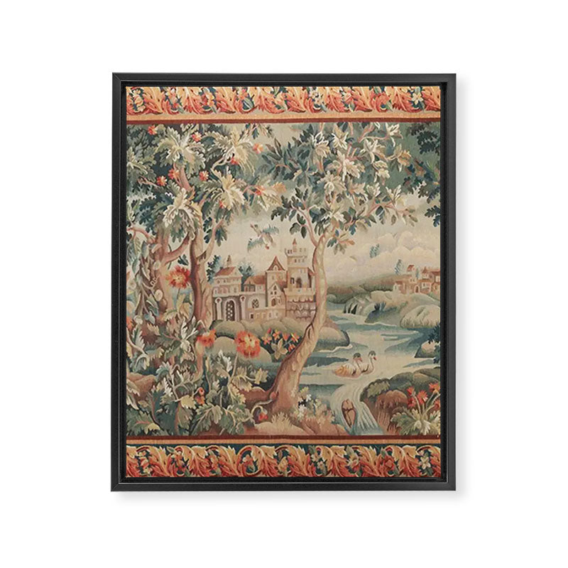 Antique 18th Century French Verdure Flower Garden Tapestry Framed Canvas Print Gallery Image 6
