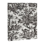 Antique 18th Century French Vintage Toile de Jouy Black & White Canvas Print Gallery Image 6