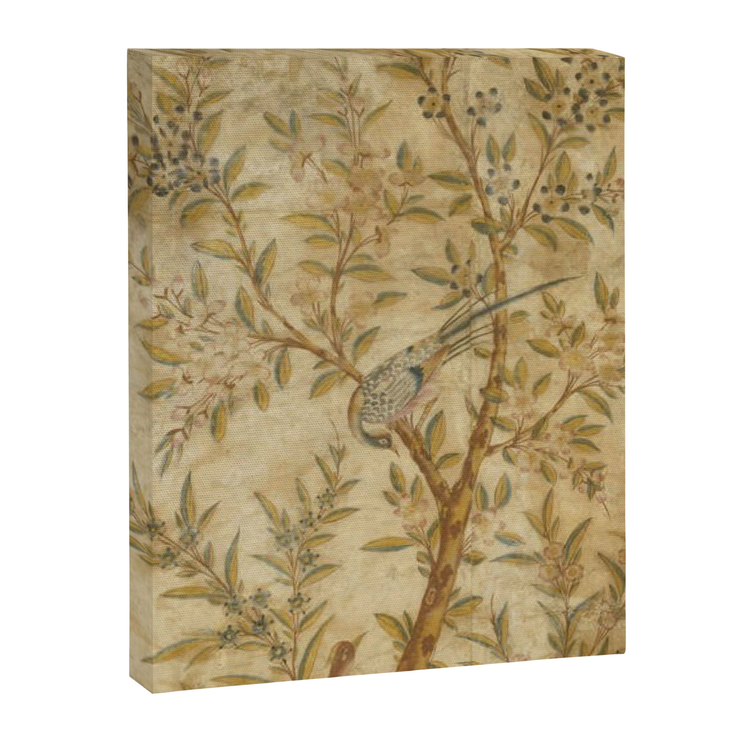 Antique 18th Century Gold Chinoiserie Garden Fresco Canvas Print Gallery Image 6
