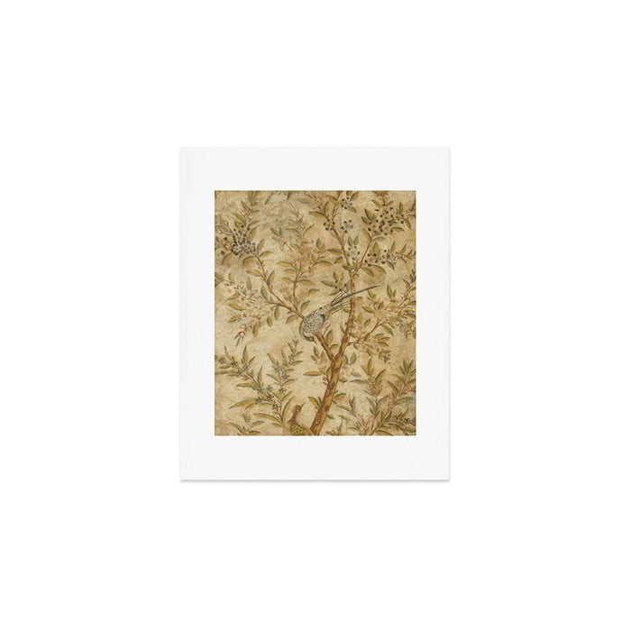 Antique 18th Century Gold Chinoiserie Garden Fresco Art Print Gallery Image 1