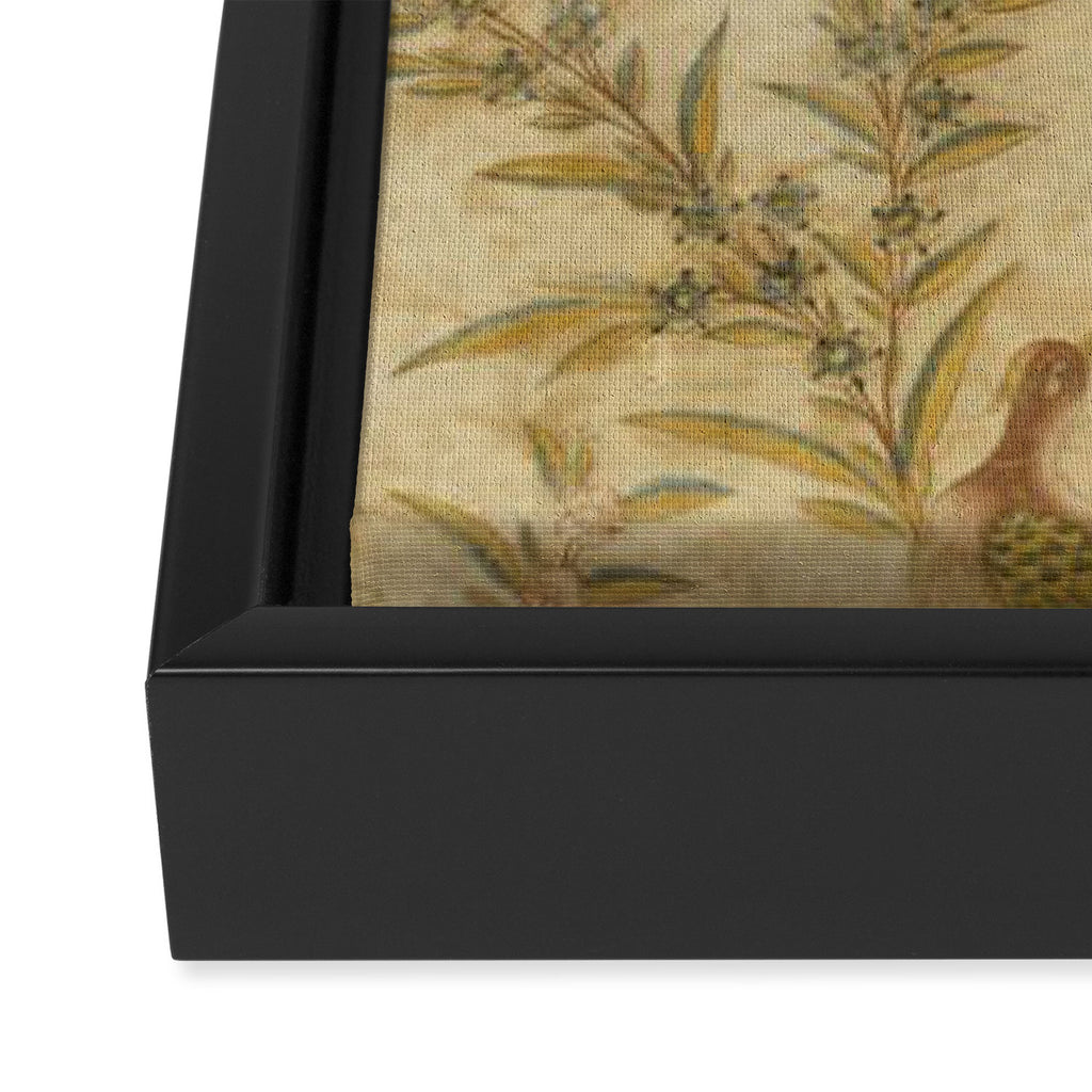 Antique 18th Century Gold Chinoiserie Garden Fresco Framed Canvas Print Gallery Image 3