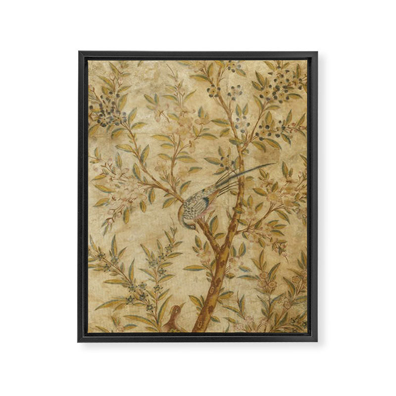 Antique 18th Century Gold Chinoiserie Garden Fresco Framed Canvas Print Gallery Image 6