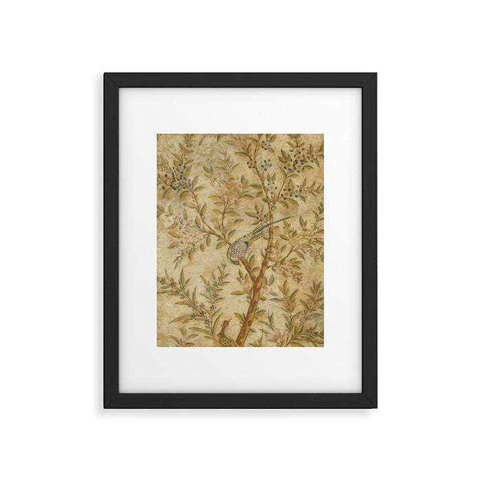 Antique 18th Century Gold Chinoiserie Garden Fresco Framed Art Print Gallery Image 1