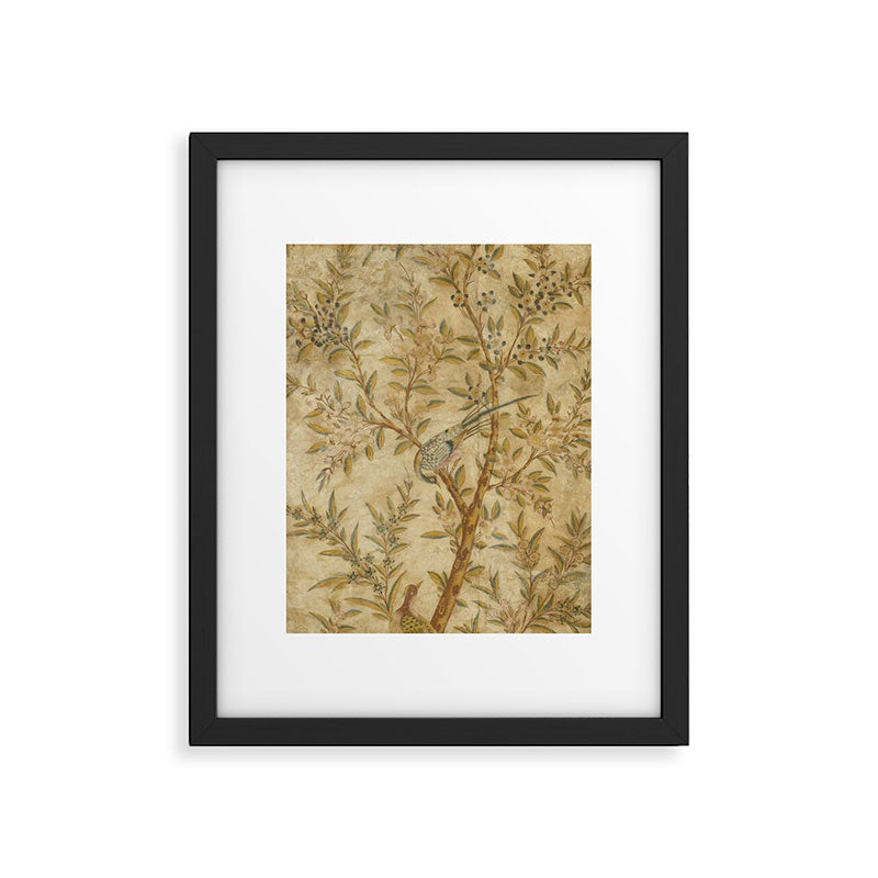 Antique 18th Century Gold Chinoiserie Garden Fresco Framed Art Print Gallery Image 5