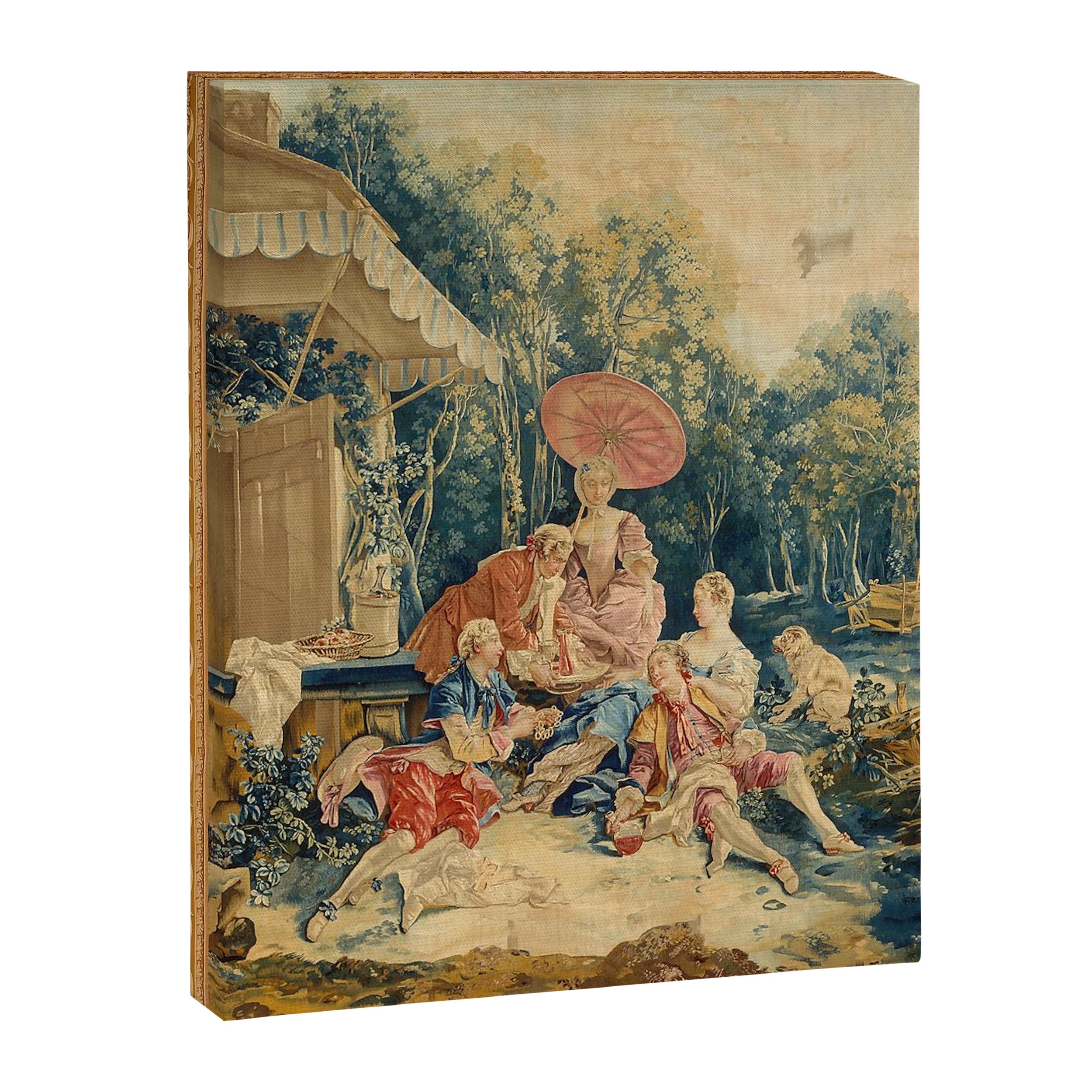 Antique 18th Century Italian Garden Tapestry Francois Boucher Canvas Print Gallery Image 6