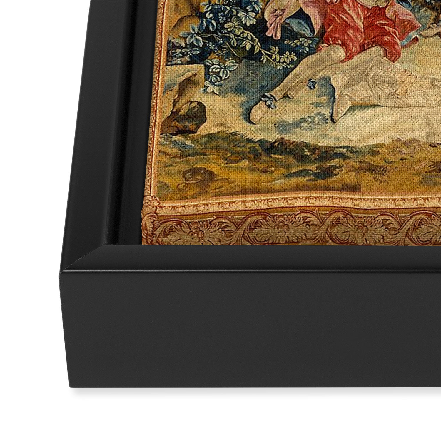 Antique 18th Century Italian Garden Tapestry Francois Boucher Framed Canvas Print Gallery Image 3