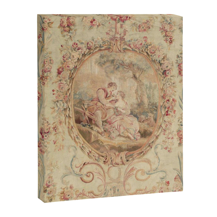 Antique 18th Century Louis XV Romantic Lovers French Beauvais Tapestry Canvas Print Gallery Image 1