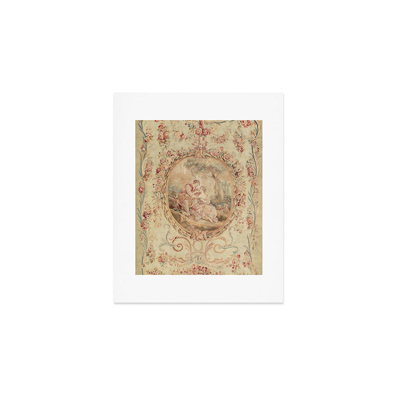 Antique 18th Century Louis XV Romantic Lovers French Beauvais Tapestry Art Print Gallery Image 1