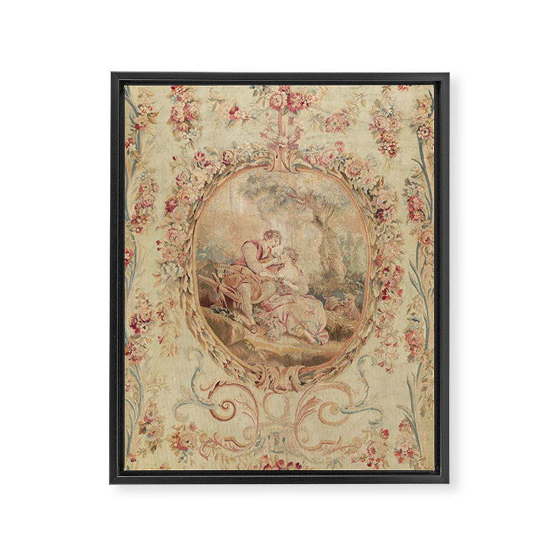 Antique 18th Century Louis XV Romantic Lovers French Beauvais Tapestry Framed Canvas Print Gallery Image 6