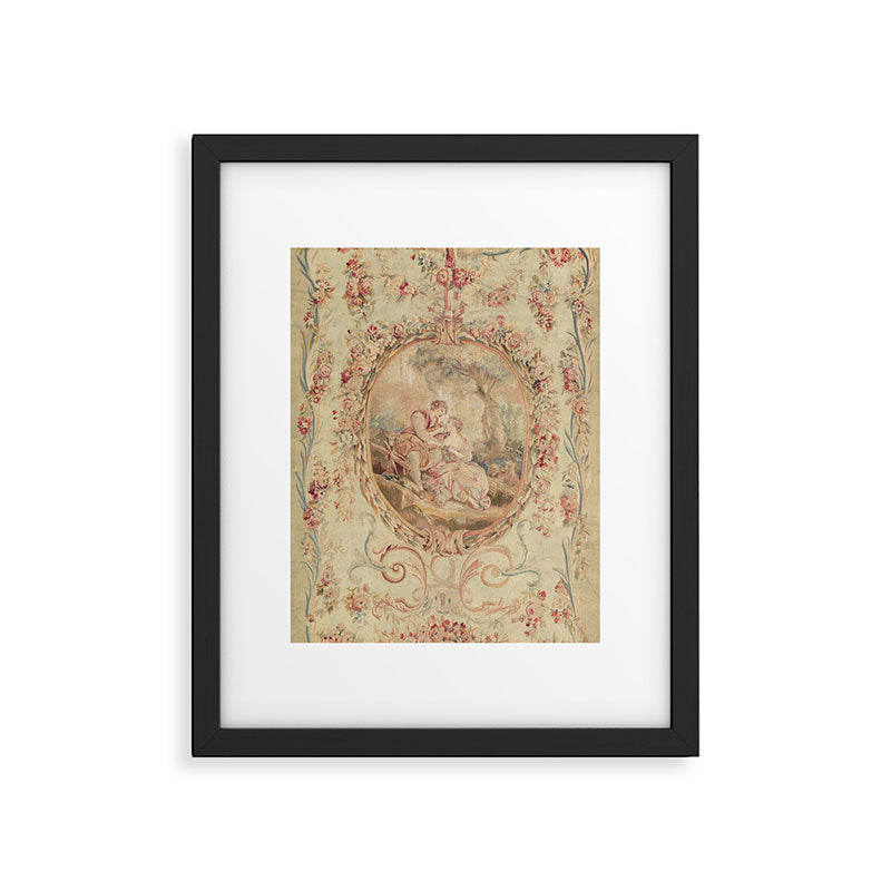 Antique 18th Century Louis XV Romantic Lovers French Beauvais Tapestry Framed Art Print Gallery Image 5