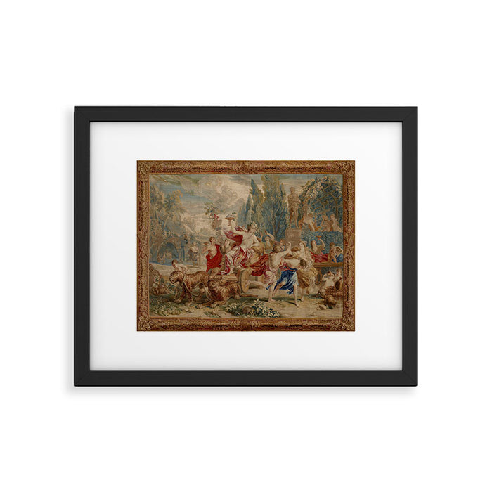 Antique 18th Century Mythological Bacchus God of Wine Tapestry Framed Art Print Gallery Image 1