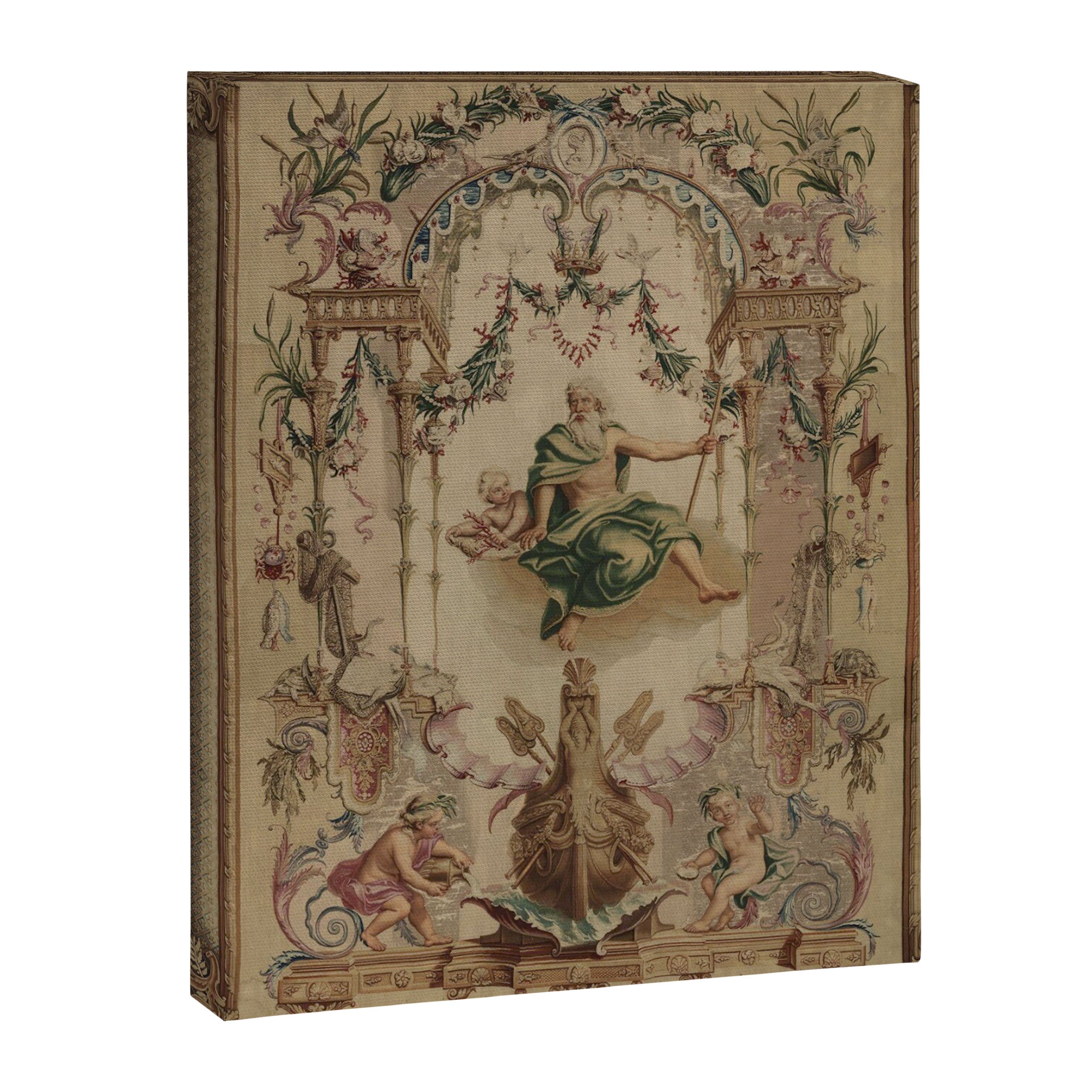 Antique 18th Century 'Neptune' French Tapestry Canvas Print Gallery Image 6