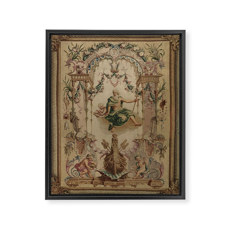 Antique 18th Century 'Neptune' French Tapestry Framed Canvas Print Gallery Image 6