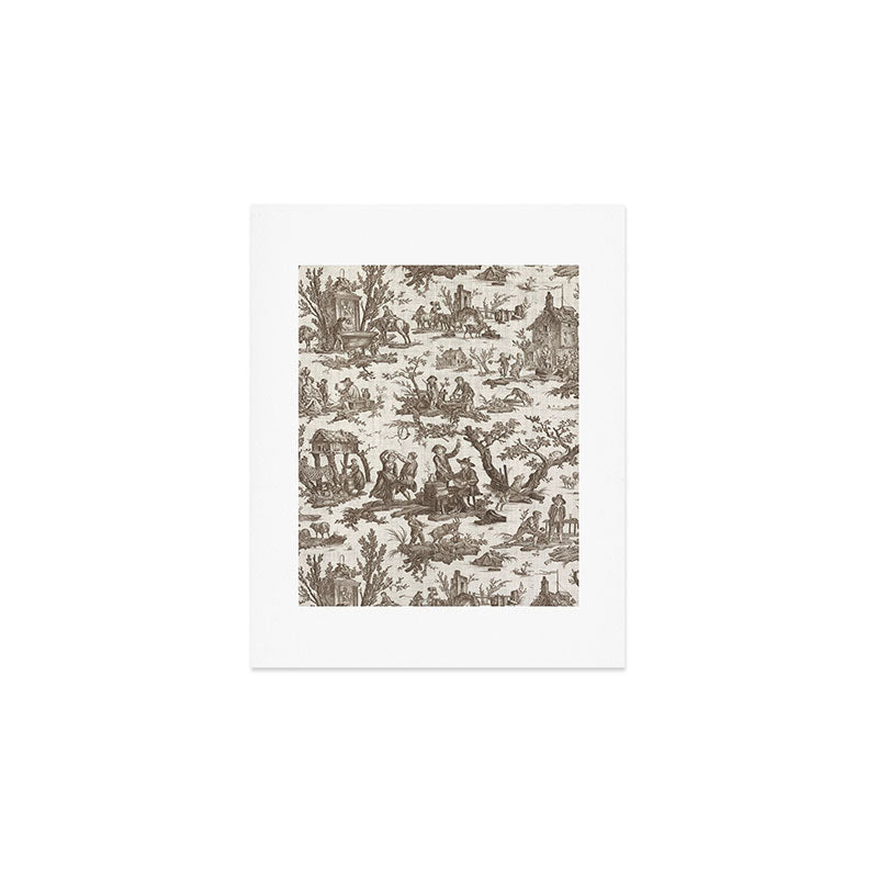Antique 18th Century Pastoral Dancing French Tapestry Art Print Gallery Image 1