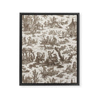 Antique 18th Century Pastoral Dancing French Tapestry Framed Canvas Print Gallery Image 6