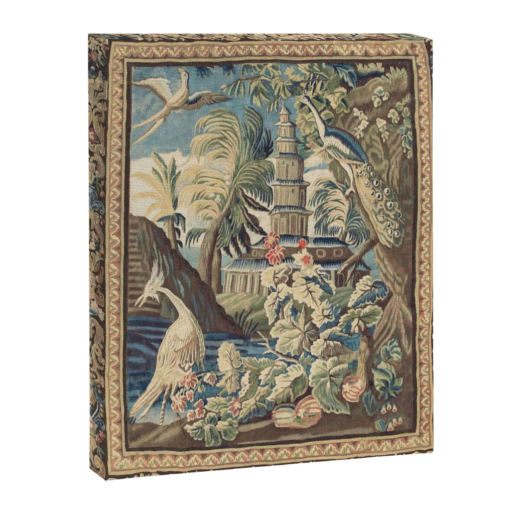 Antique 18th Century Peacock and Phoenix French Aubusson Tapestry Canvas Print Gallery Image 6