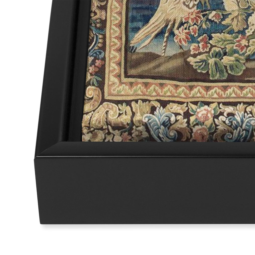 Antique 18th Century Peacock and Phoenix French Aubusson Tapestry Framed Canvas Print Gallery Image 3