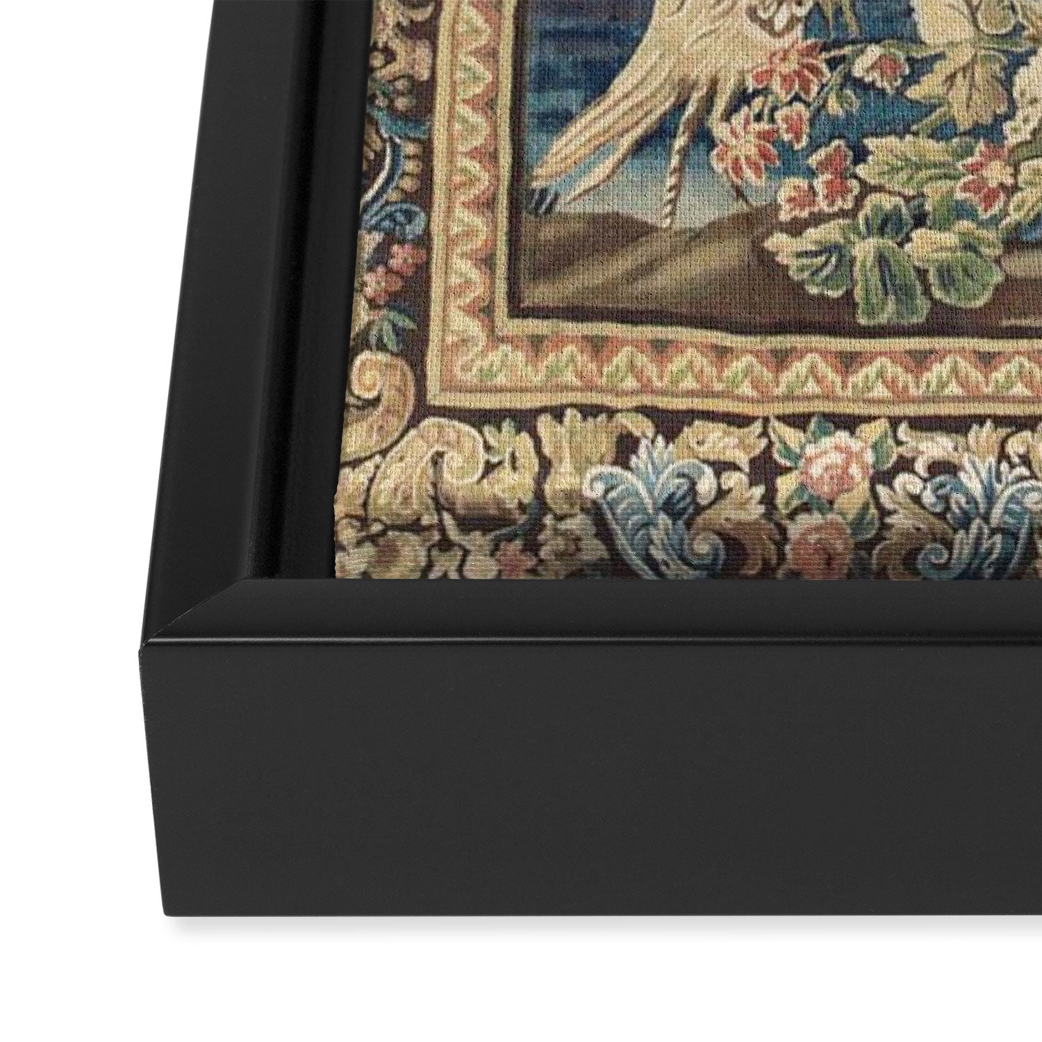 Antique 18th Century Peacock and Phoenix French Aubusson Tapestry Framed Canvas Print Gallery Image 3