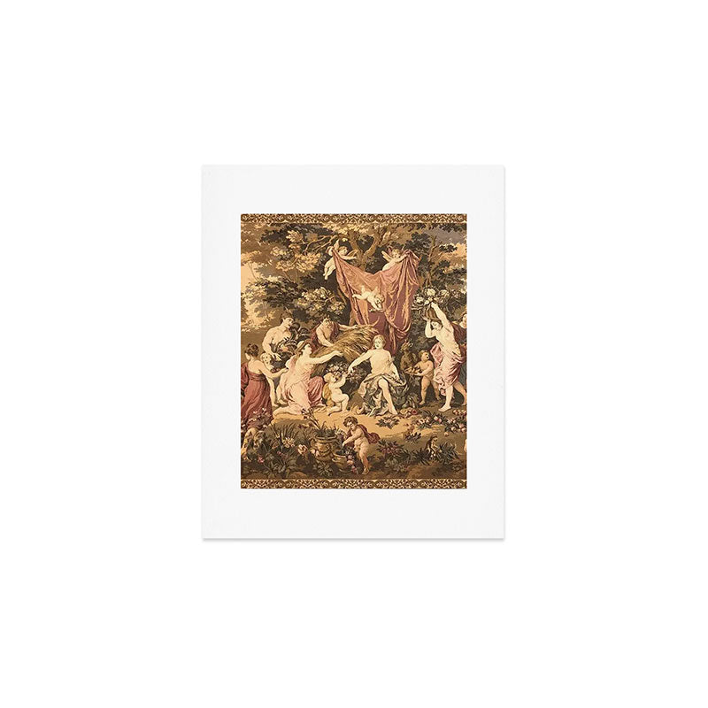 Antique 18th Century Romantic Goddess Aphrodite Parisian Tapestry Art Print Gallery Image 1