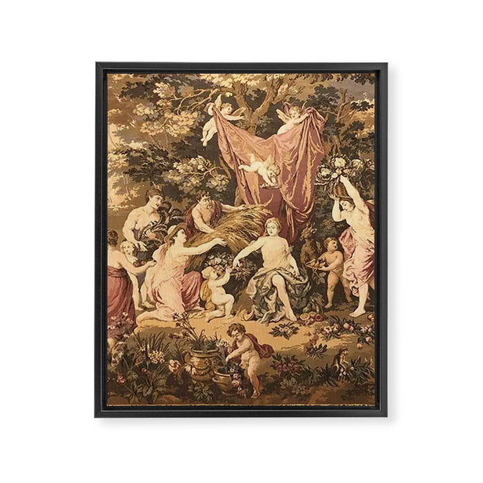 Antique 18th Century Romantic Goddess Aphrodite Parisian Tapestry Framed Canvas Print Gallery Image 1