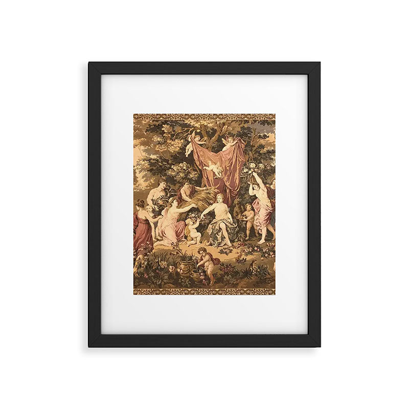 Antique 18th Century Romantic Goddess Aphrodite Parisian Tapestry Framed Art Print Gallery Image 4