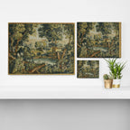 Antique 18th Century Verdure French Aubusson Tapestry Canvas Print Gallery Image 3