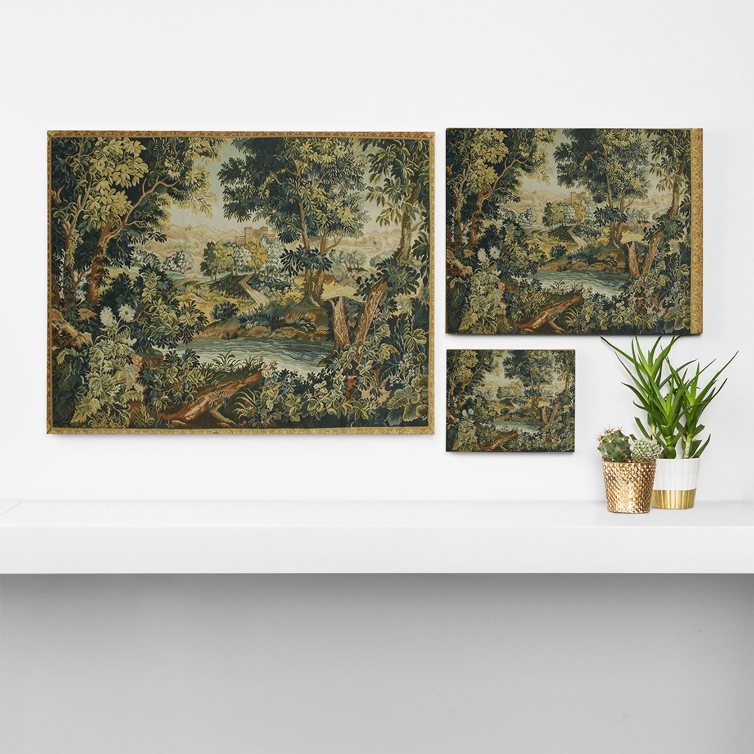 Antique 18th Century Verdure French Aubusson Tapestry Canvas Print Gallery Image 3