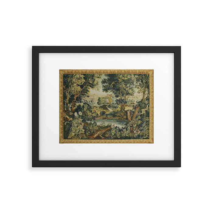 Antique 18th Century Verdure French Aubusson Tapestry Framed Art Print Gallery Image 1