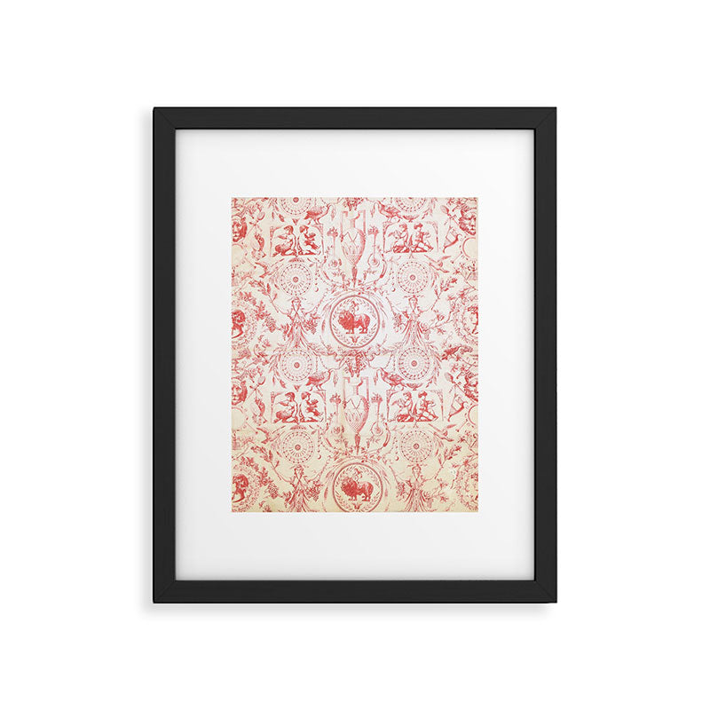 Antique 1900 Neoclassical French Chateau Toile de Jouy Framed Art Print Gallery Image 5