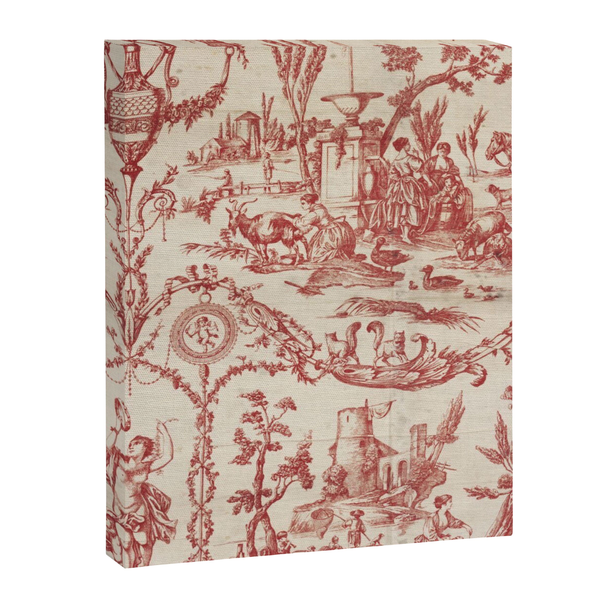 Antique 1900 Neoclassical Romantic Pastoral Toile de Jouy Canvas Print Gallery Image 6