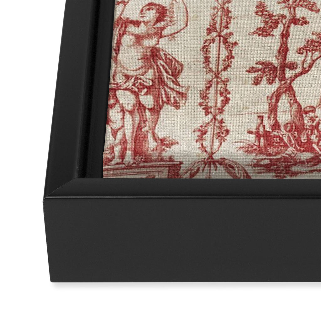 Antique 1900 Neoclassical Romantic Pastoral Toile de Jouy Framed Canvas Print Gallery Image 3