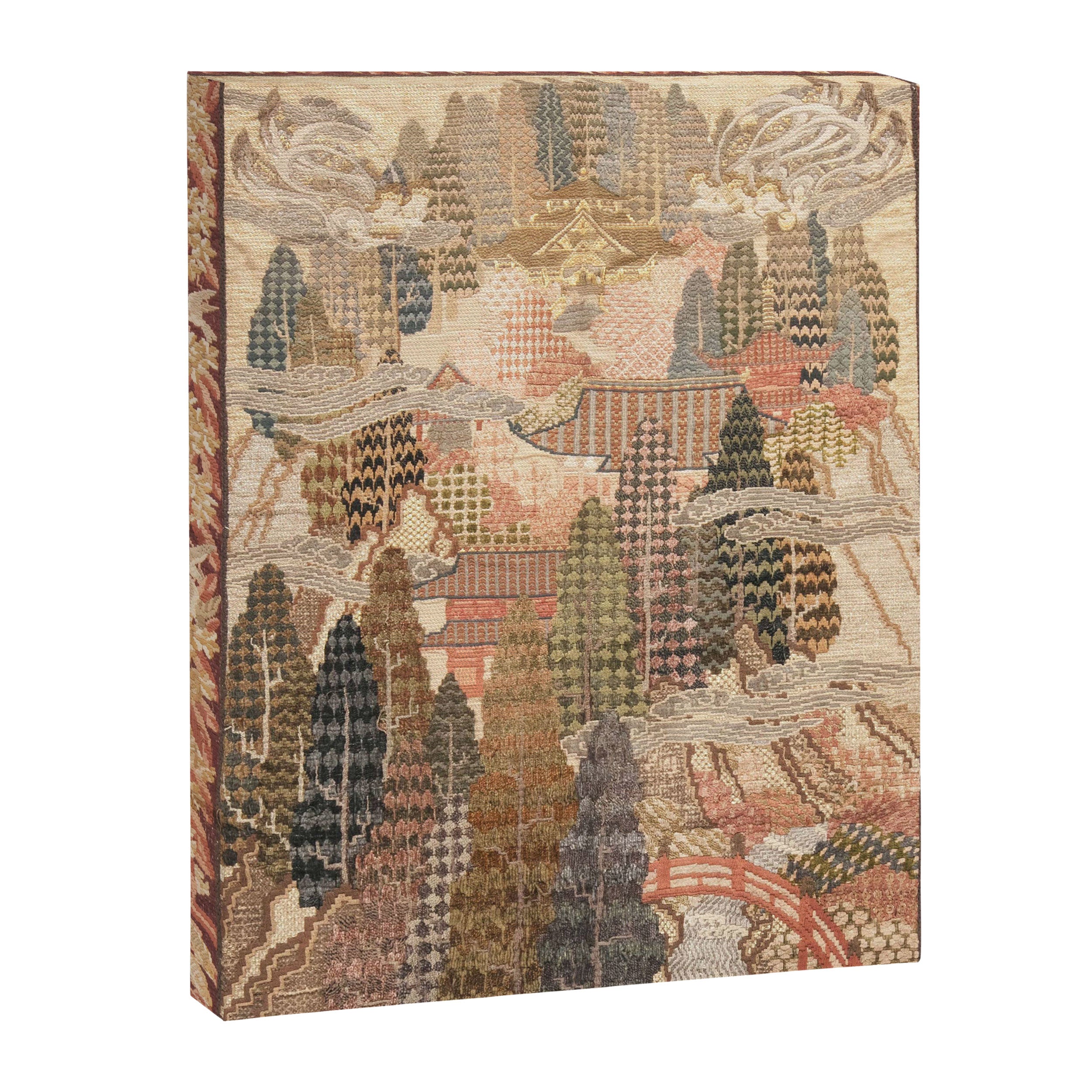 Antique 1920's Chinese Art Deco Abstract Landscape Tapestry Canvas Print Gallery Image 6