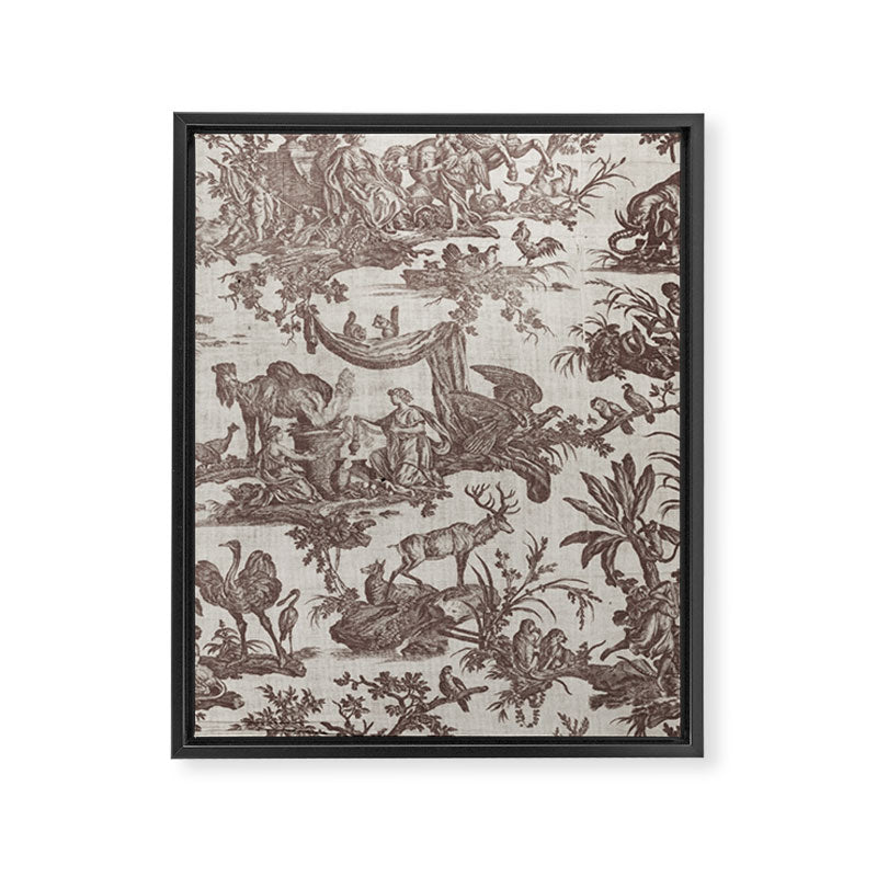 Antique 19th Century Exotic Animals French Tapestry Framed Canvas Print Gallery Image 8