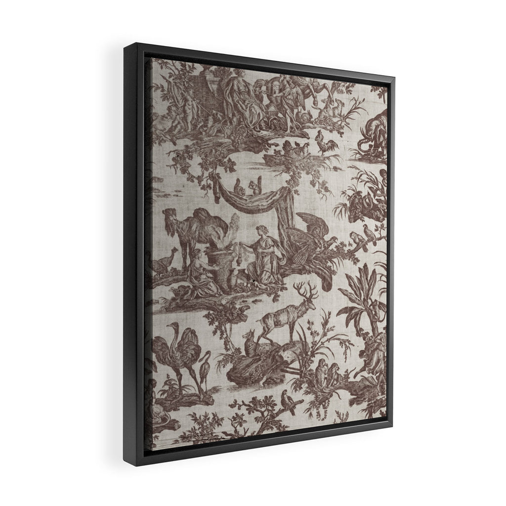 Antique 19th Century Exotic Animals French Tapestry Framed Canvas Print Gallery Image 2