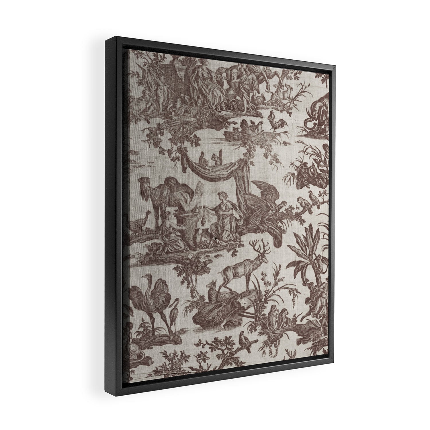 Antique 19th Century Exotic Animals French Tapestry Framed Canvas Print Gallery Image 2