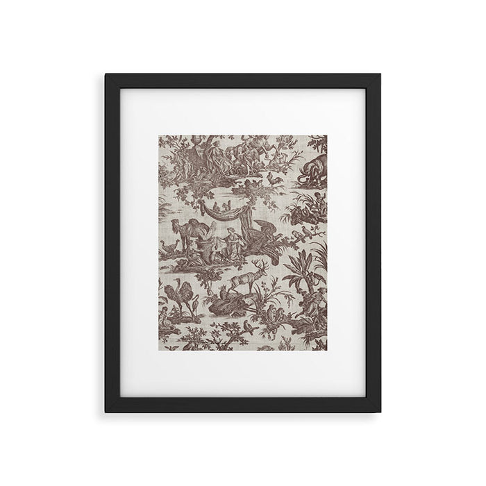 Antique 19th Century Exotic Animals French Tapestry Framed Art Print Gallery Image 1