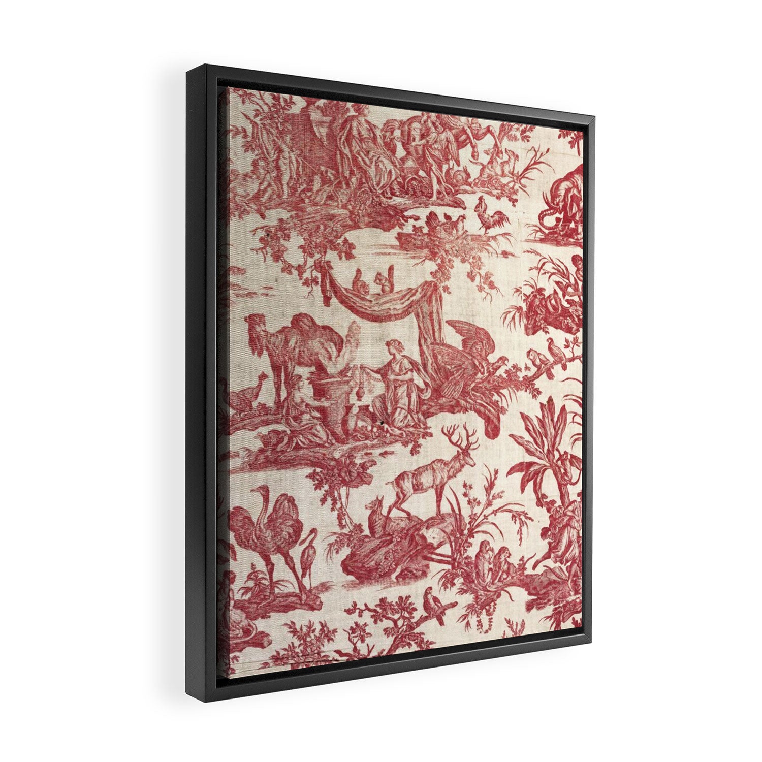 Antique 19th Century Exotic Animals French Tapestry Framed Canvas Print Gallery Image 2